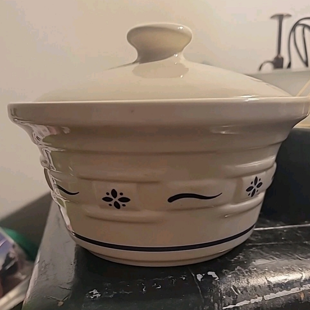Longaberger Woven Traditions Blue Pottery Individual Casserole Dish